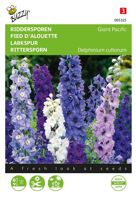 Buzzy® Delphinium, Ridderspoor Giant Pacific gemengd