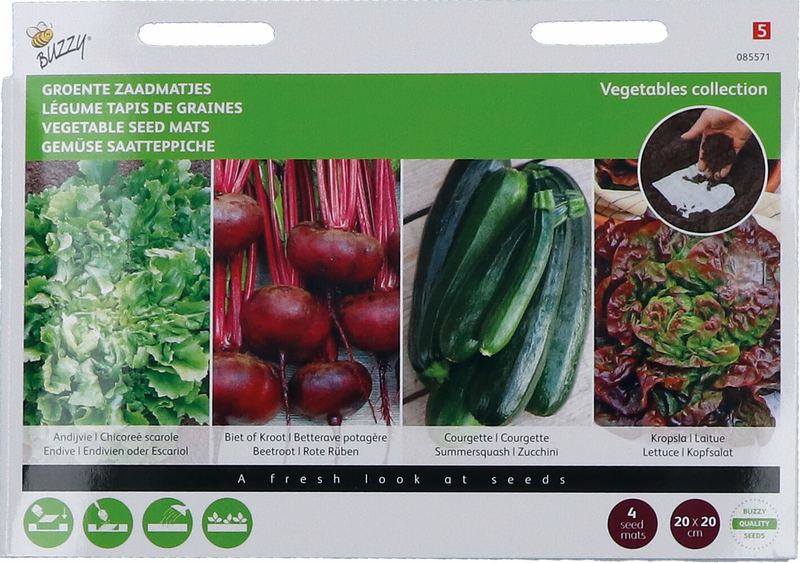 Buzzy® Zaadmatjes Groente 4 matjes
