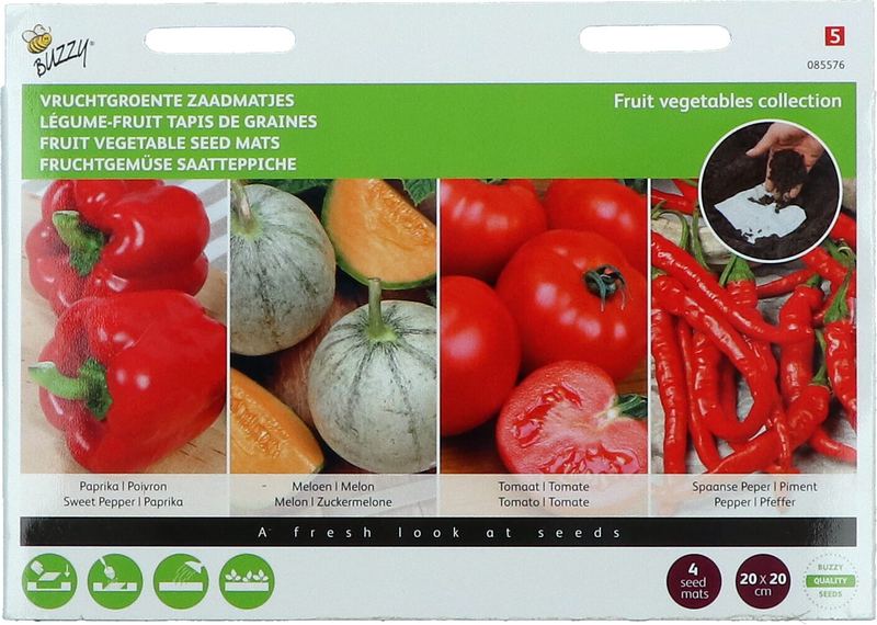 Buzzy® Zaadmatjes Fruitgroente 4 matjes