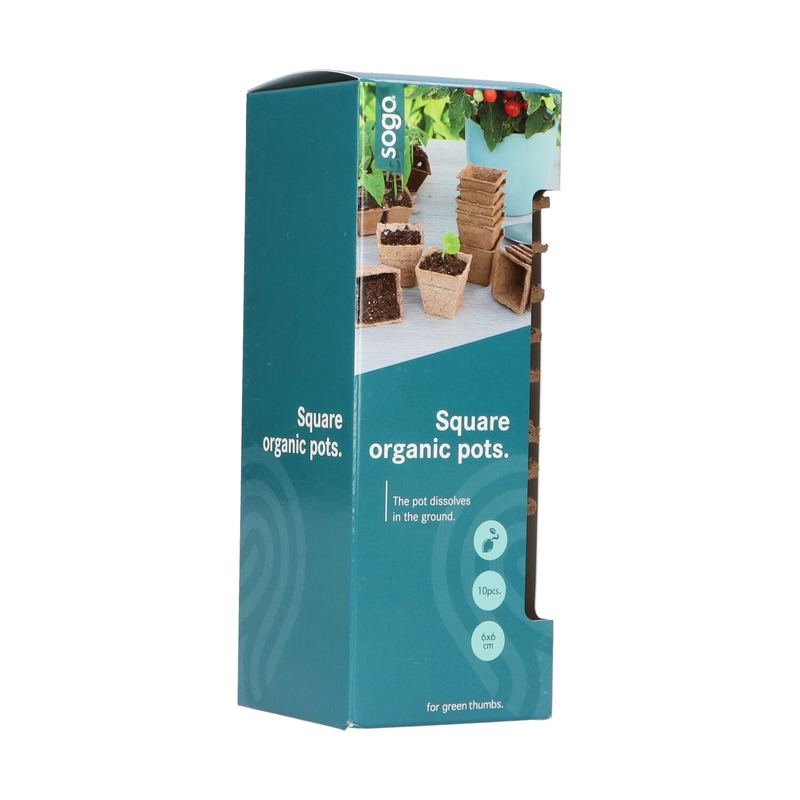SOGO Biologische potjes 6cm vierkant 10st