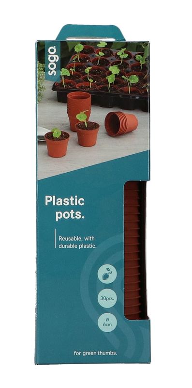 SOGO Plastic potje terra kleur 6cm 30st.